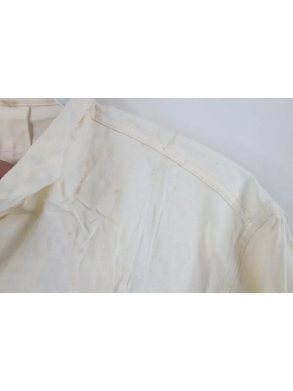Deadstock 1950s Unissued German Military Mens 36 Hospital Grandpa Shirt White